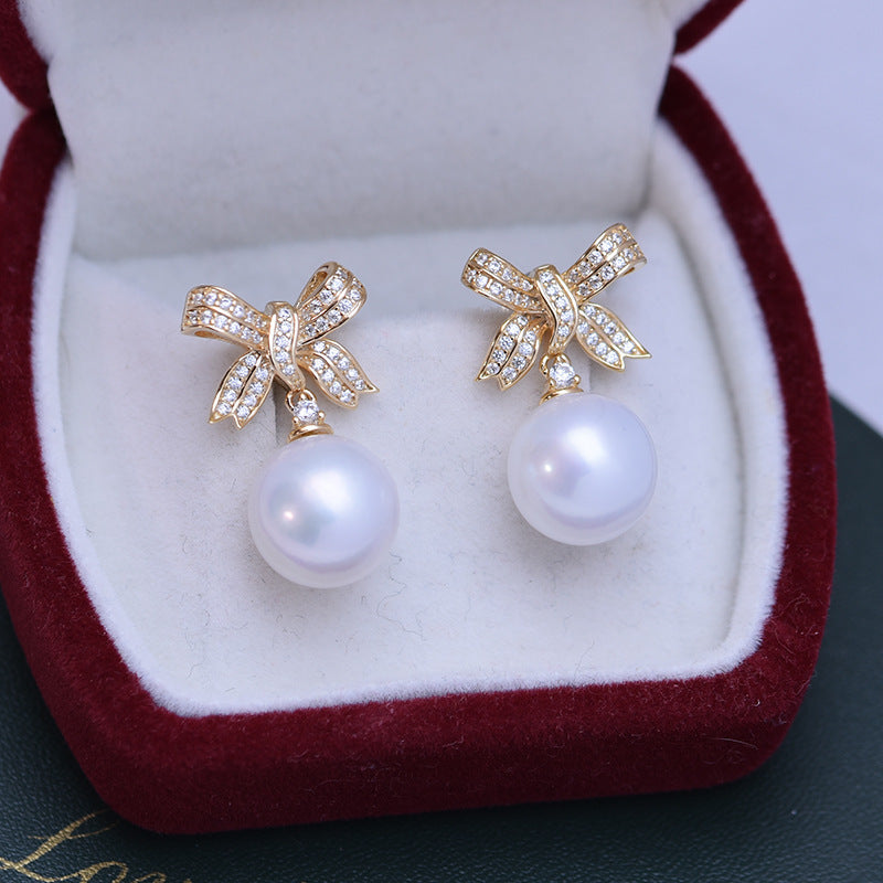 Freshwater White Perfect Circle Strong Pearl Stud Earrings