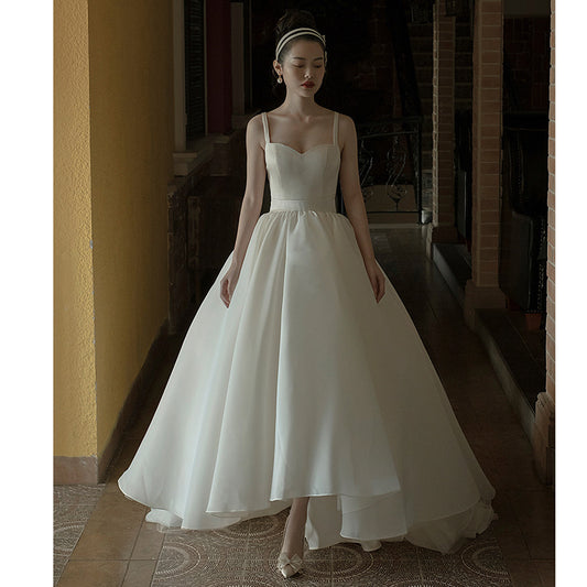 Light Wedding Dress Fantasy Mori Strap Satin Vintage Dress