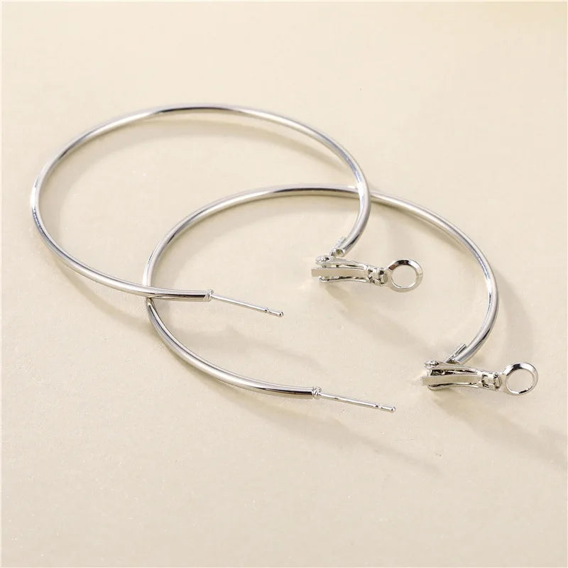 Exaggerated Big Smooth Circle Hoop Earrings