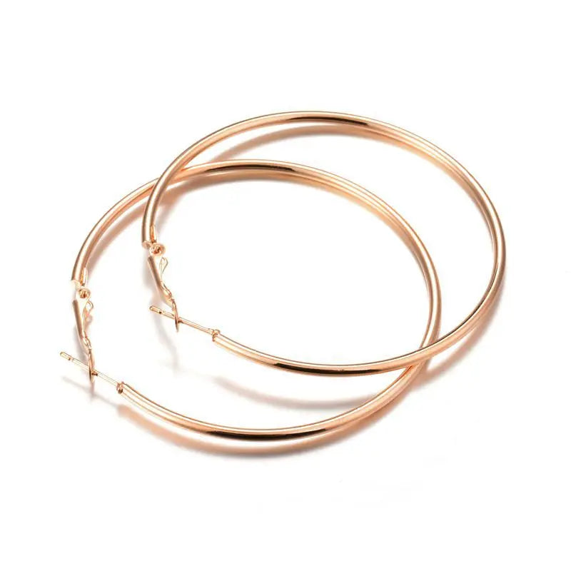 Exaggerated Big Smooth Circle Hoop Earrings