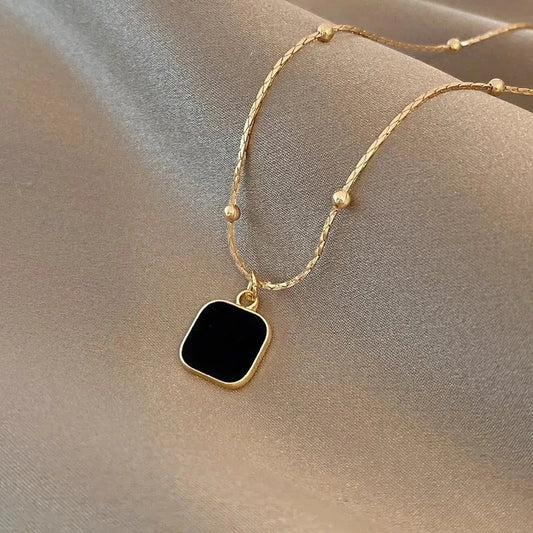 Necklaces Black Exquisite Minimalist Square