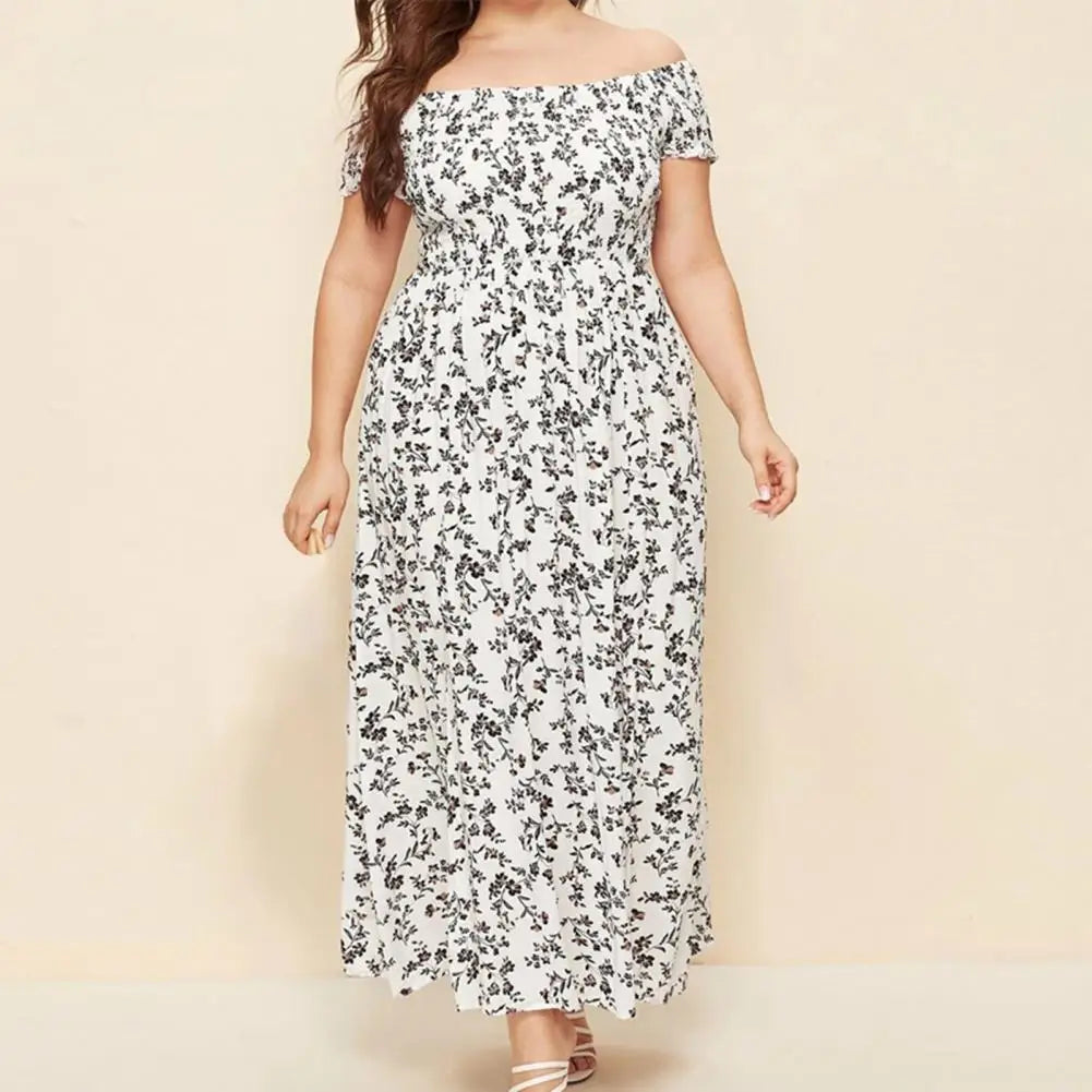 Plus Size Maxi Dress Elastic Chest Wrapped