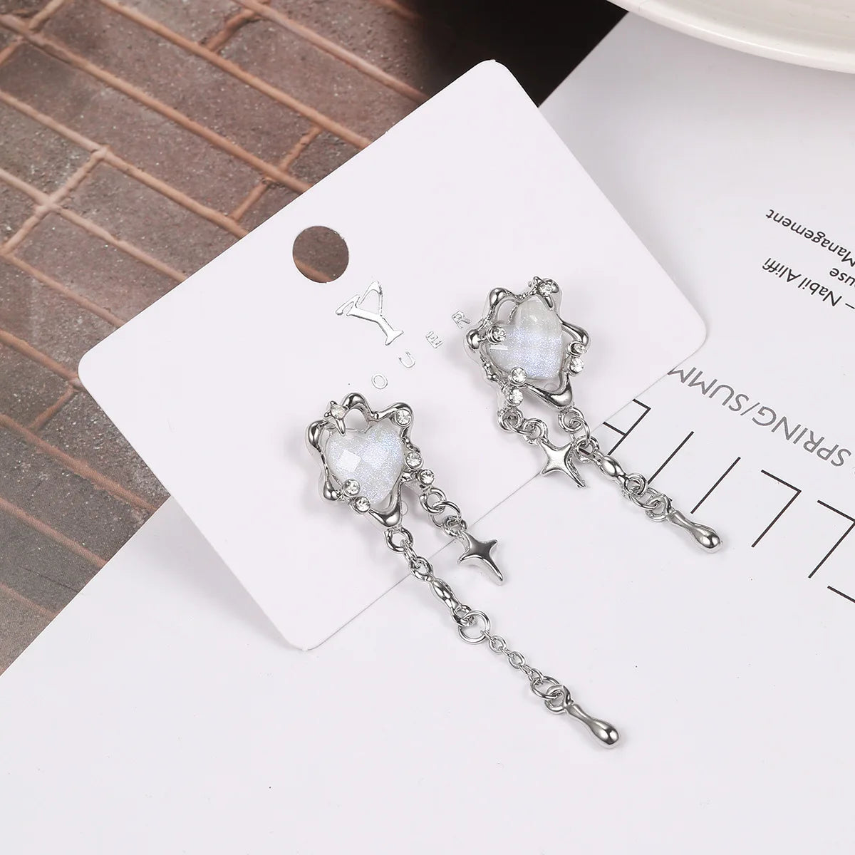 Cool Wind Love Tassel Star Earrings