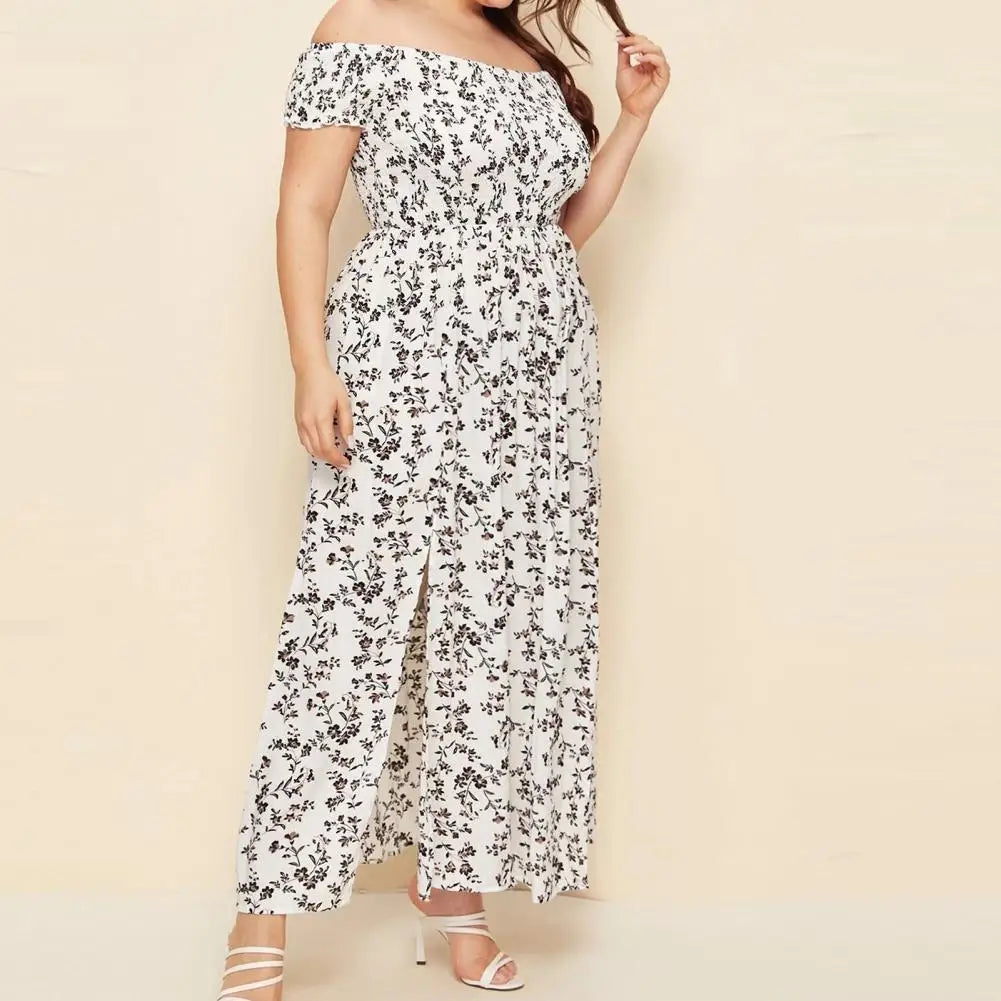 Plus Size Maxi Dress Elastic Chest Wrapped