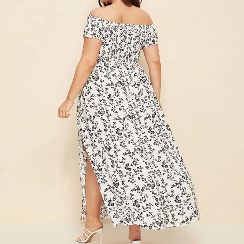 Plus Size Maxi Dress Elastic Chest Wrapped