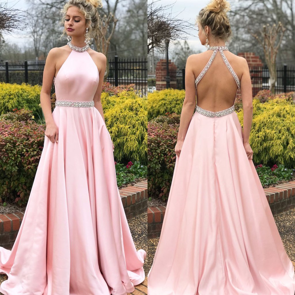 WOMENS Dress Sleeveless Halter Backless Formal Dress