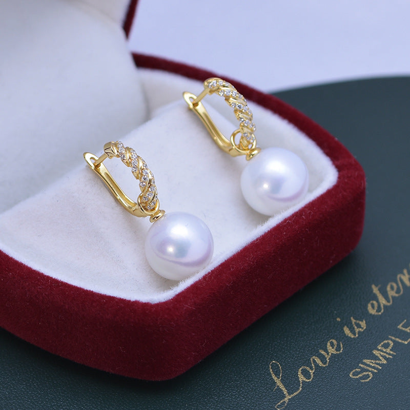 Fresh Water 11-12mm Perfect Circle Pearl Earrings